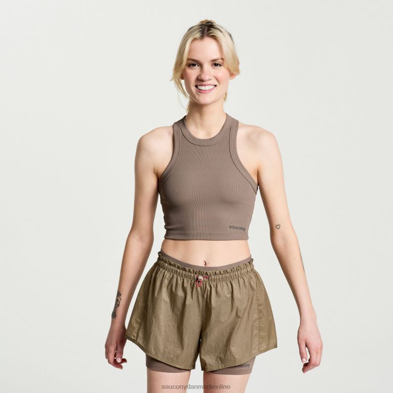 Saucony Kvinder hæve crop top umber 2DLPZ773