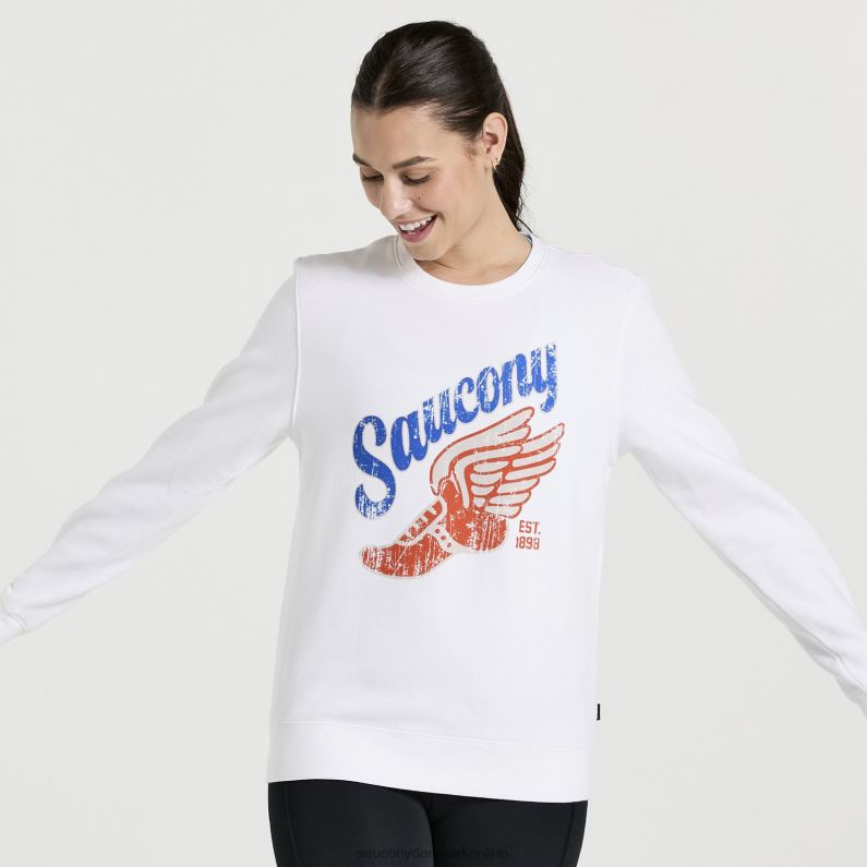 Saucony Kvinder udhvilet crewneck hvid 2DLPZ783