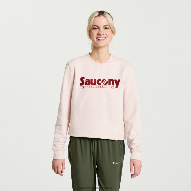 Saucony Kvinder udhvilet crewneck sepia rose lyng grafik 2DLPZ780