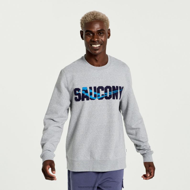 Saucony Mænd udhvilet crewneck lysegrå lyng grafik 2DLPZ370