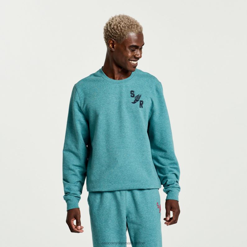 Saucony Mænd udhvilet crewneck nordatlantisk lyng grafik 2DLPZ375